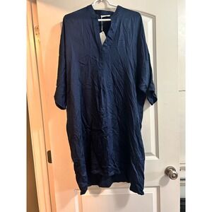 Neu Nomads Kerala Dress Midnight Navy Blue Tencel Modal Oversized Kaftan Large